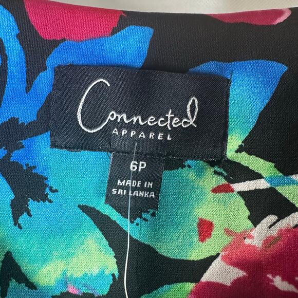 Connected Petite Dark Floral Tropical Cold-Shoulder Maxi Dress Size 6 Petite - Picture 4 of 10